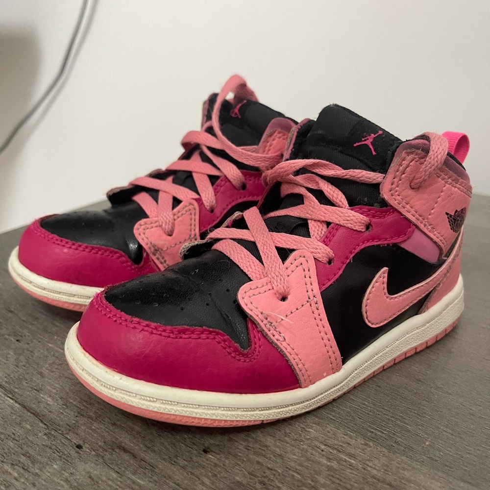 Kids' Black and Pink Sneakers